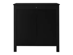 Aparador de estilo contemporáneo, cómoda con espacio de almacenamiento, con tiradores dorados, color negro