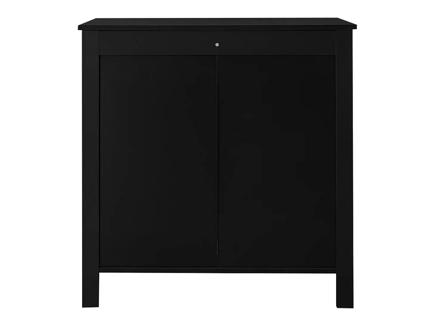 Aparador de estilo contemporáneo, cómoda con espacio de almacenamiento, con tiradores dorados, color negro