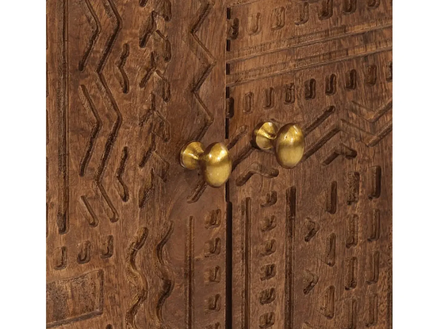 Aparador de hierro y madera maciza de mango 55x30x76 cm