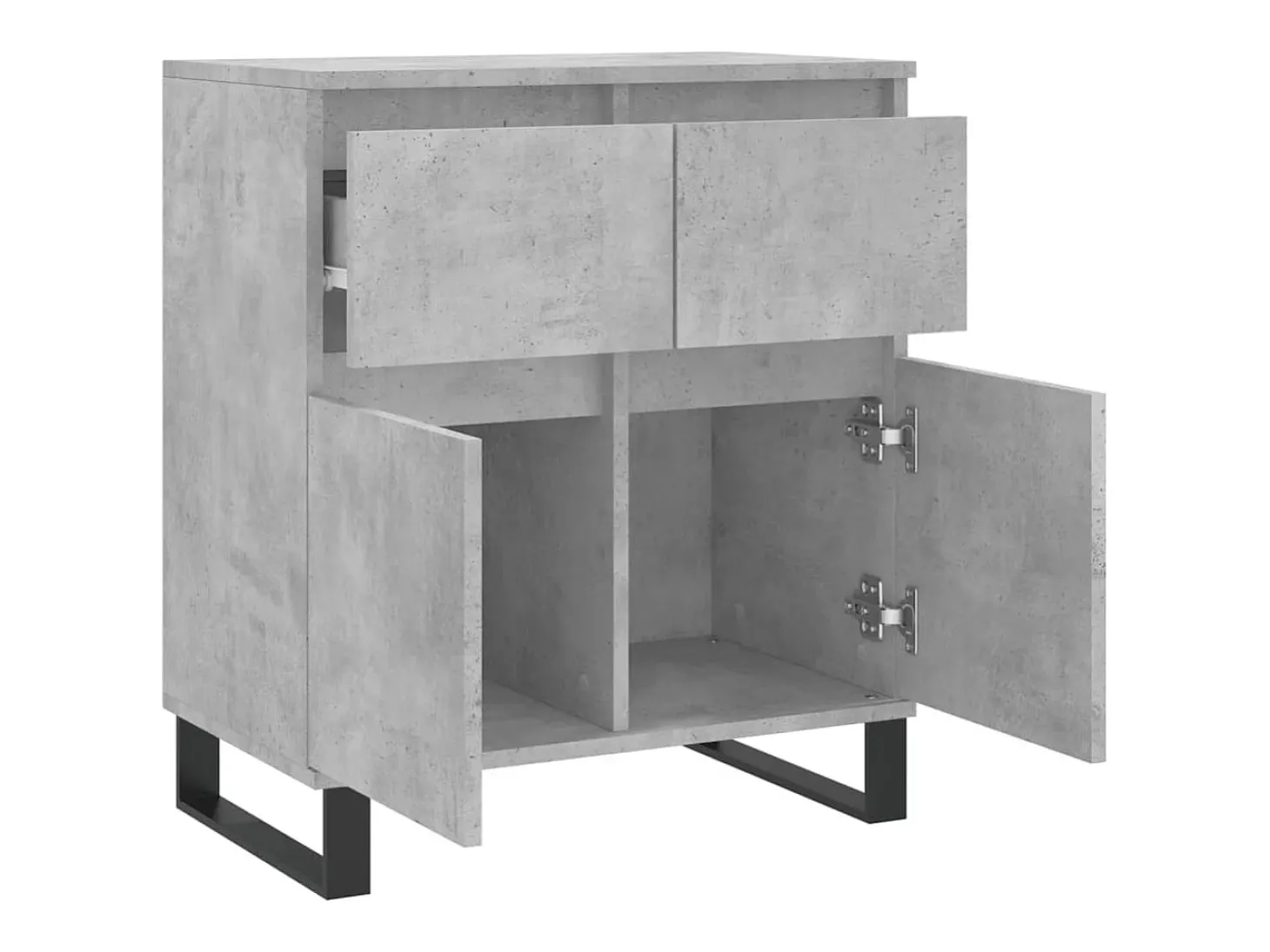 Aparador de hormigón gris 60x35x70 cm Madera de ingeniería