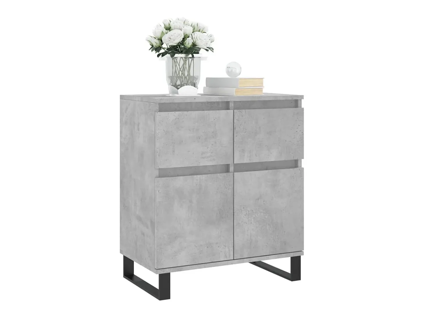 Aparador de hormigón gris 60x35x70 cm Madera de ingeniería