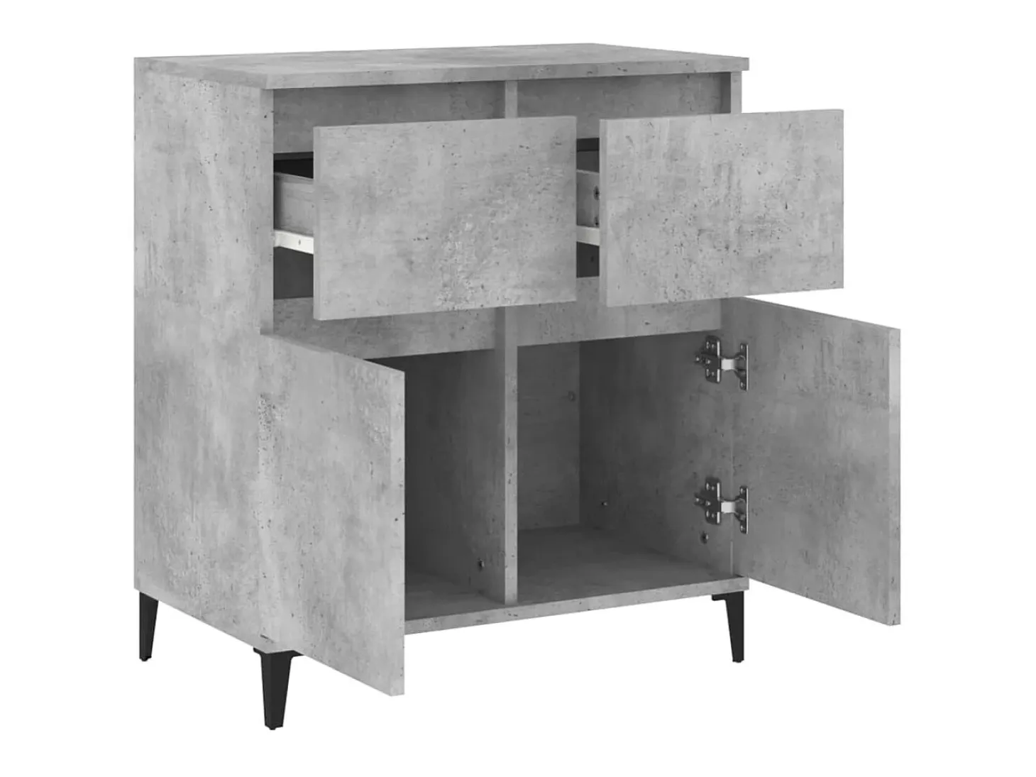 Aparador de hormigón gris 60x35x70 cm Madera de ingeniería