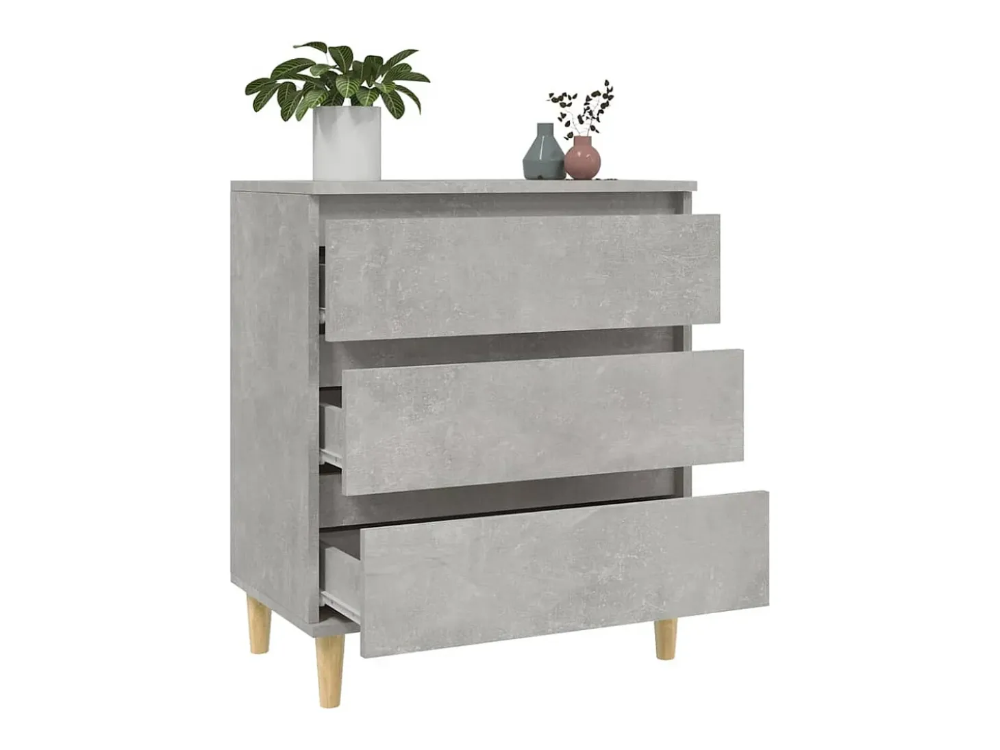 Aparador de hormigón gris 60x35x70 cm Madera de ingeniería