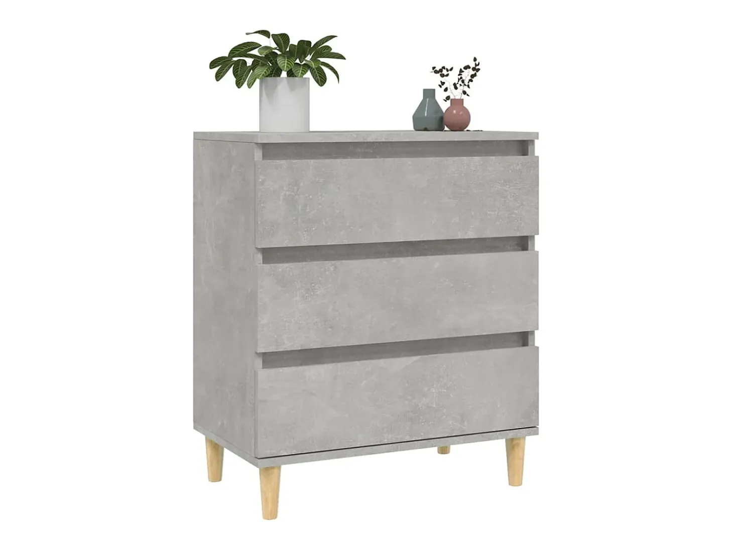 Aparador de hormigón gris 60x35x70 cm Madera de ingeniería