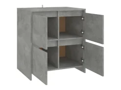 Aparador de hormigón gris 70x41x75 cm Madera de ingeniería
