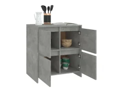 Aparador de hormigón gris 70x41x75 cm Madera de ingeniería