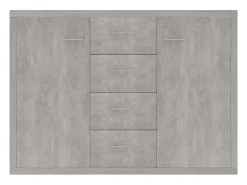 Aparador de hormigón gris 88x30x65 cm Madera de ingeniería