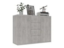 Aparador de hormigón gris 88x30x65 cm Madera de ingeniería