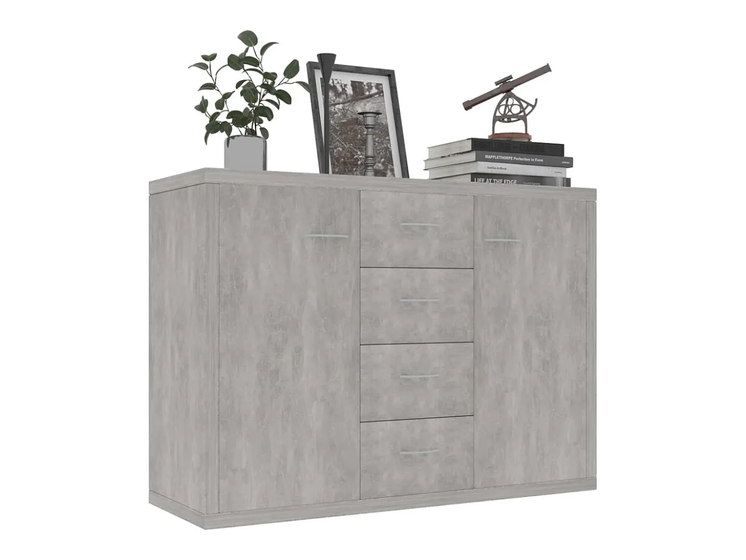 Aparador de hormigón gris 88x30x65 cm Madera de ingeniería