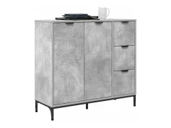 Aparador de hormigón gris 89,5 x 33 x 82 cm Madera de ingeniería