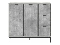 Aparador de hormigón gris 89,5 x 33 x 82 cm Madera de ingeniería