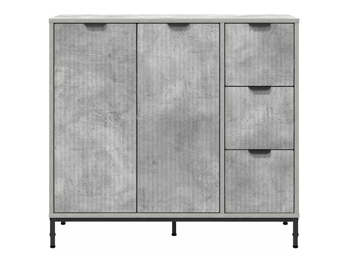 Aparador de hormigón gris 89,5 x 33 x 82 cm Madera de ingeniería