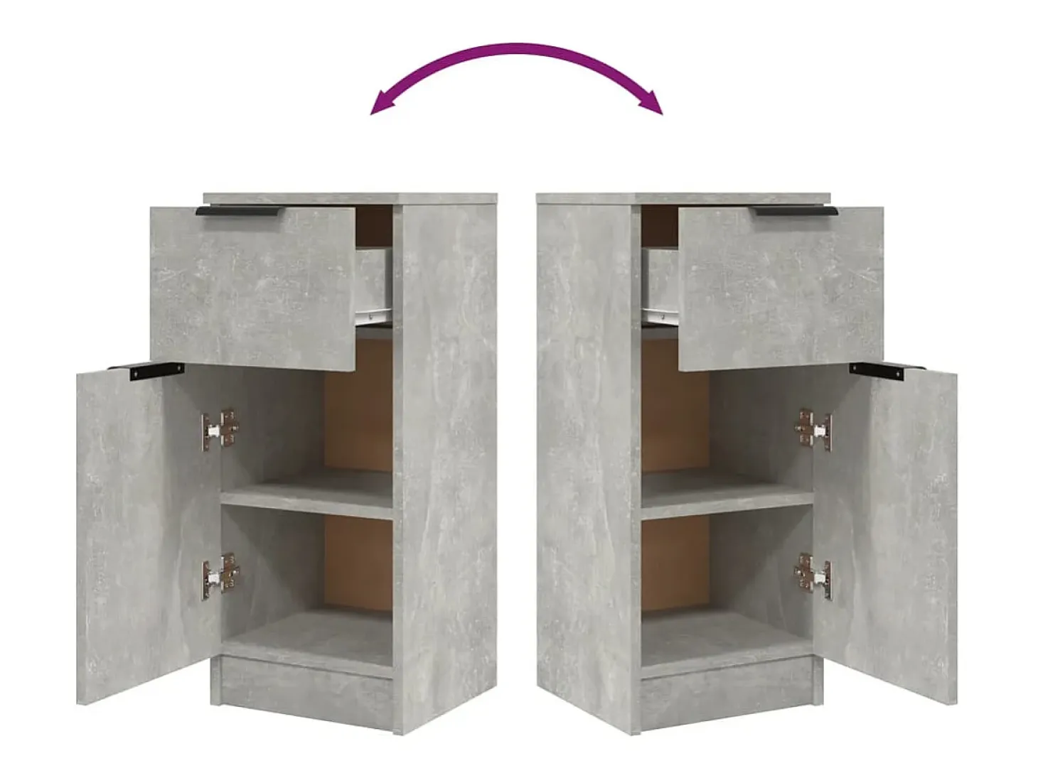 Aparador de hormigón gris 30x30x70 cm Madera de ingeniería