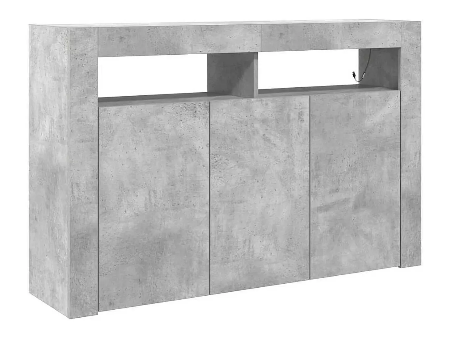 Aparador de Hormigón Gris Madera Reconstituida 116 x 30 x 75 cm Rectangular