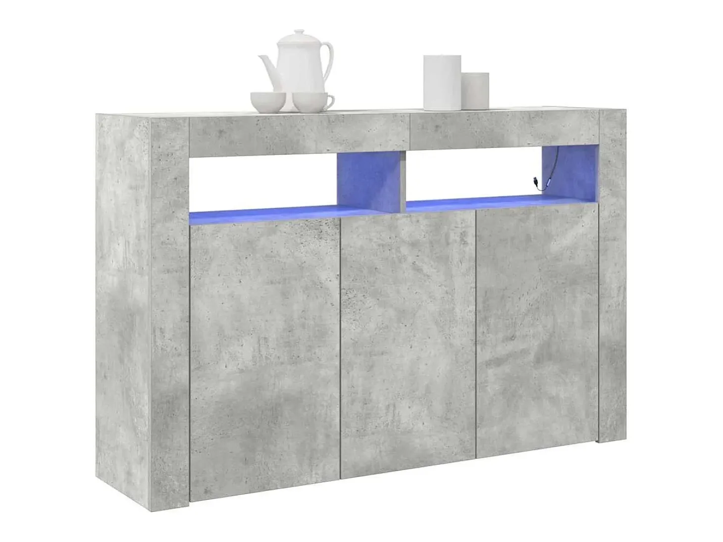 Aparador de Hormigón Gris Madera Reconstituida 116 x 30 x 75 cm Rectangular