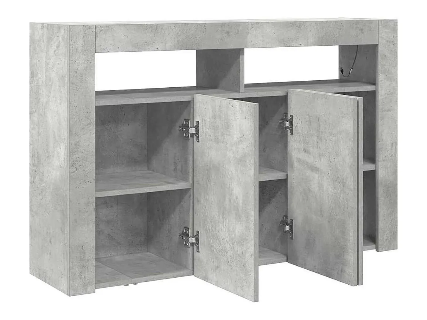Aparador de Hormigón Gris Madera Reconstituida 116 x 30 x 75 cm Rectangular