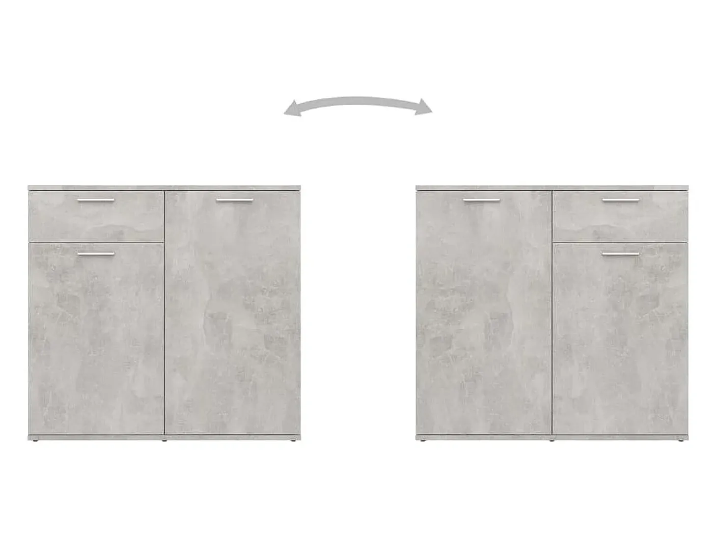 Aparador de hormigón gris 160x36x75 cm Madera de ingeniería