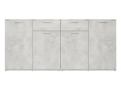 Aparador de hormigón gris 160x36x75 cm Madera de ingeniería