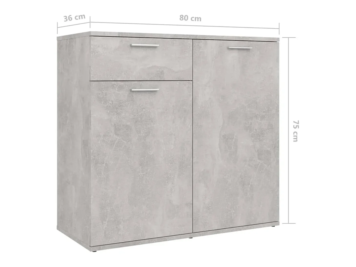 Aparador de hormigón gris 160x36x75 cm Madera de ingeniería