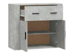Aparador de hormigón gris 80x33x70 cm Madera de ingeniería
