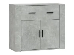 Aparador de hormigón gris 80x33x70 cm Madera de ingeniería