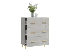 Aparador de hormigón gris 70x34x90 cm Madera de ingeniería