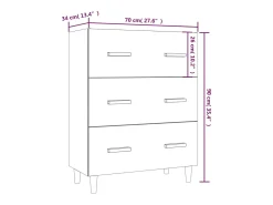 Aparador de hormigón gris 70x34x90 cm Madera de ingeniería
