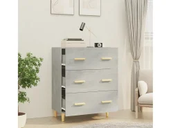 Aparador de hormigón gris 70x34x90 cm Madera de ingeniería