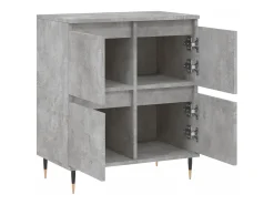 Aparador de hormigón gris 60x35x70 cm Madera de ingeniería