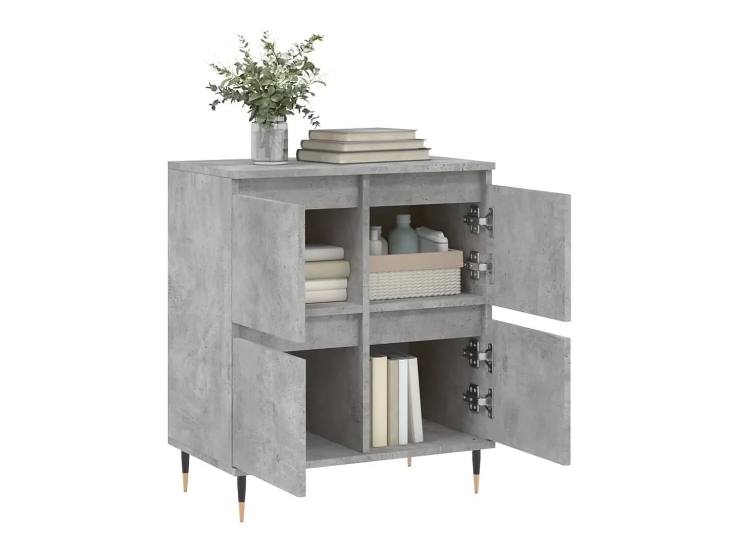 Aparador de hormigón gris 60x35x70 cm Madera de ingeniería