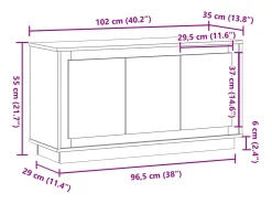 Aparador de madera antigua 102x35x55 cm madera contrachapada