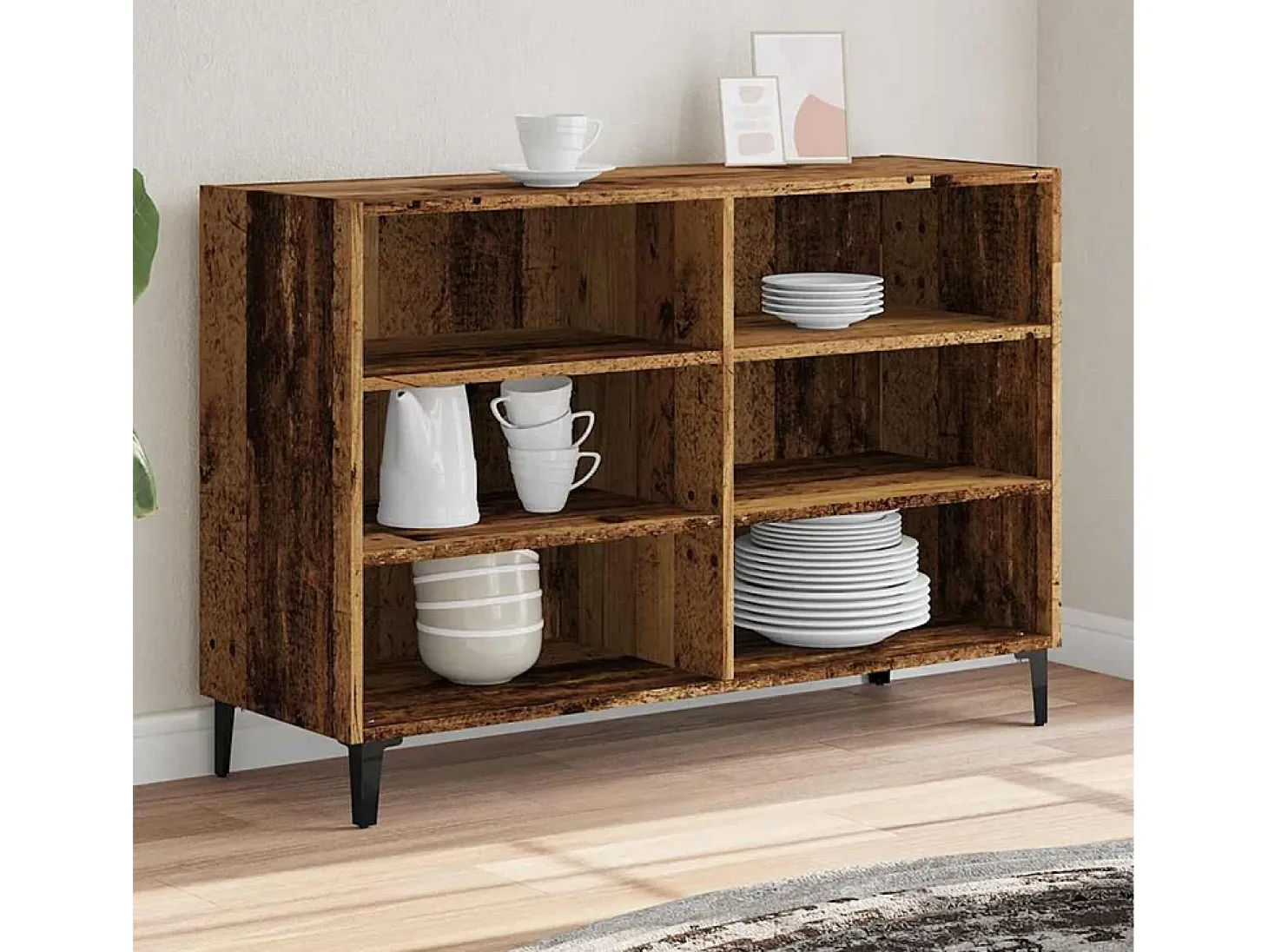 Aparador de madera antigua 103,5x35x70 cm madera contrachapada