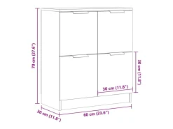 Aparador de madera antigua 60x30x70 cm madera contrachapada