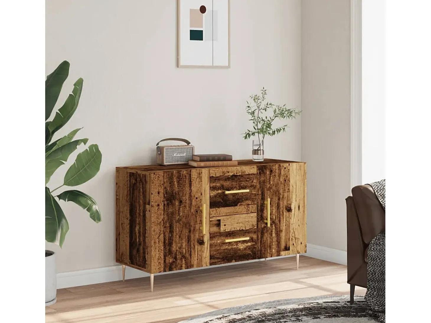 Aparador de madera antigua 100x36x60 cm madera contrachapada