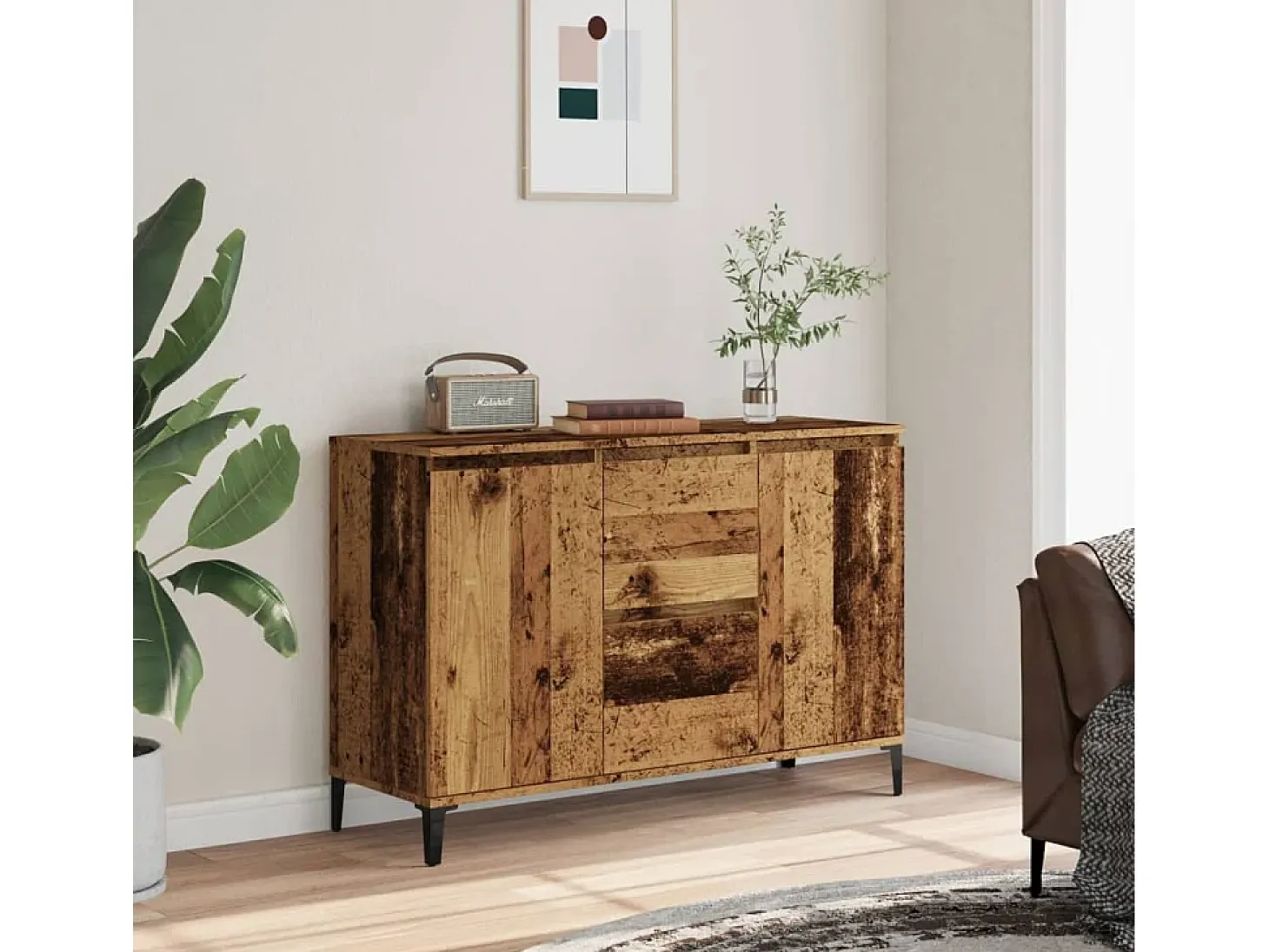 Aparador de madera antigua 102x35x70 cm madera contrachapada