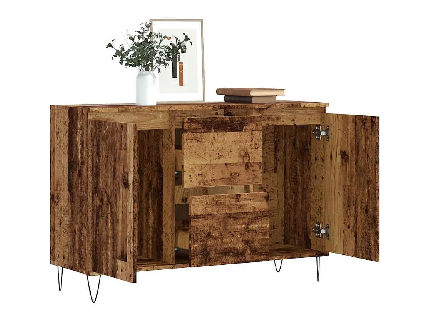 Aparador de madera antigua 104x35x70 cm madera contrachapada