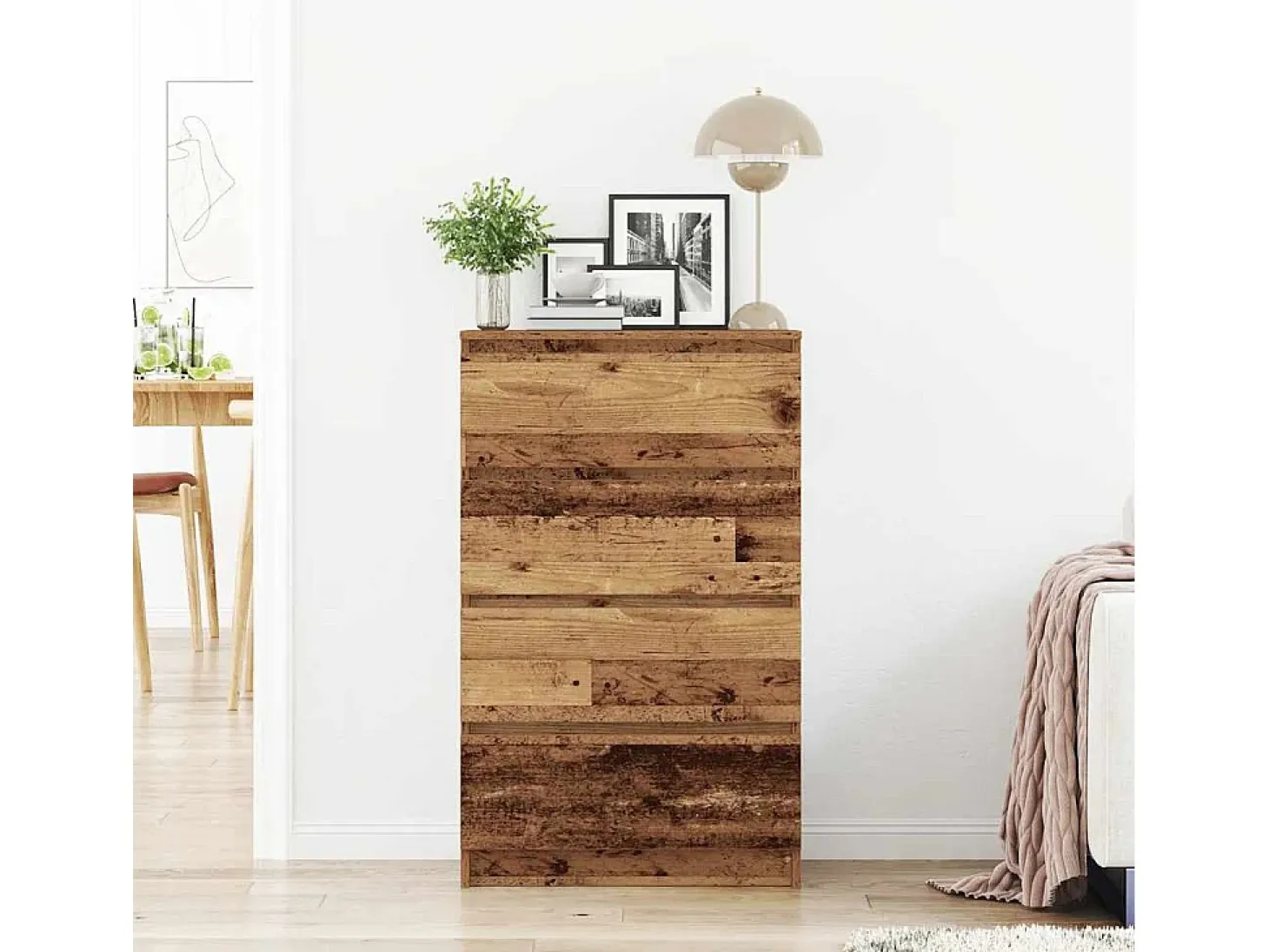 Aparador de madera antigua 60x35x98,5 cm madera contrachapada