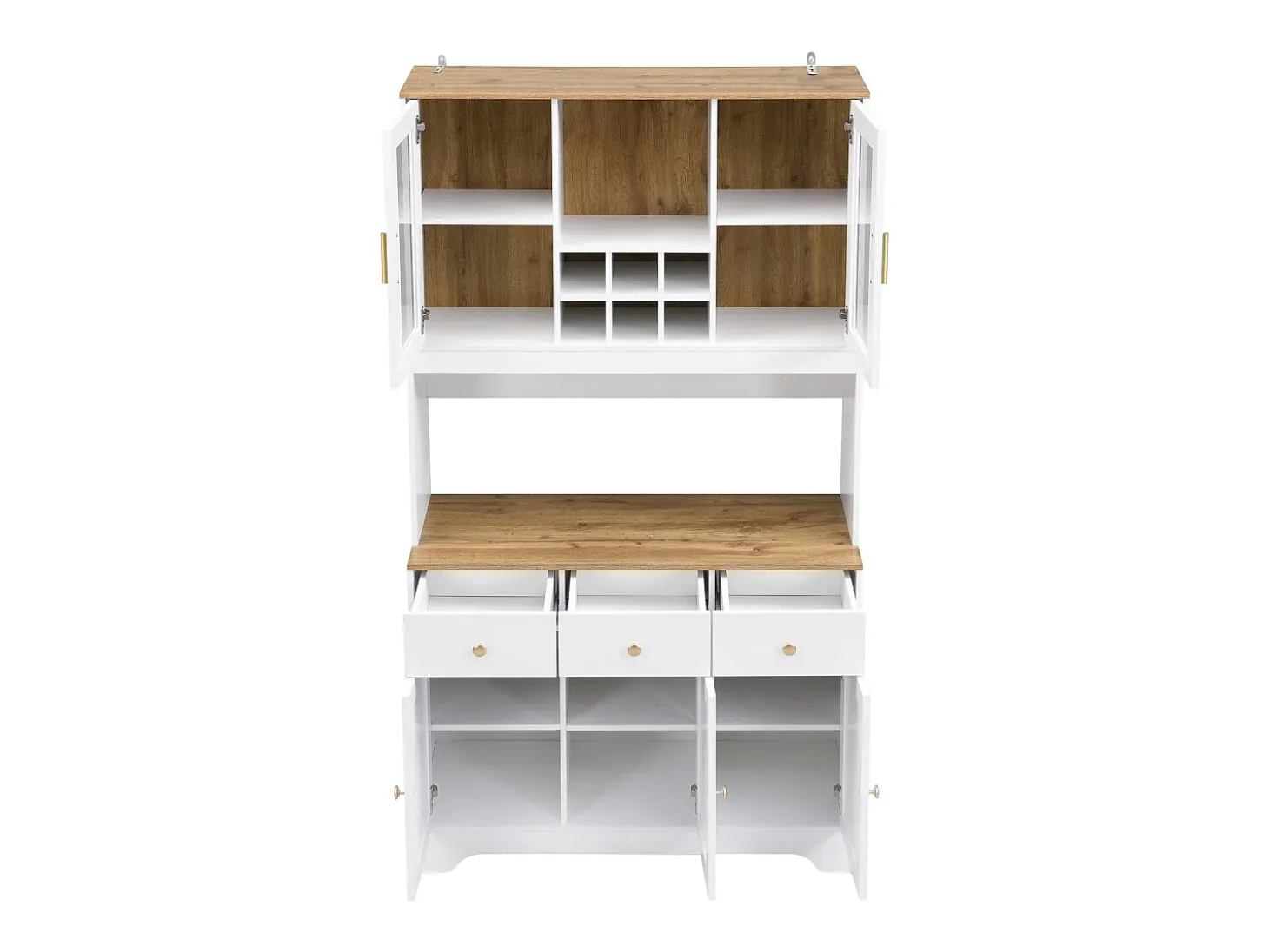 Aparador de madera blanca, 94,5 x 30 x 175,5 cm, diseño moderno para salón y comedor