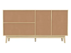 Aparador de madera con 3 puertas y 2 cajones para almacenaje multifuncional 155x38x80 cm