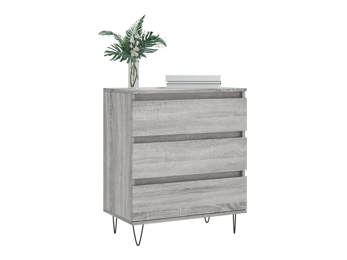 Aparador de madera contrachapada gris Sonoma 60x35x70 cm ES80348