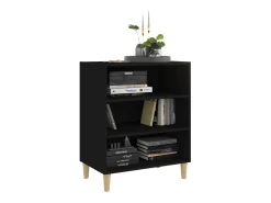 Aparador de madera contrachapada negro 57x35x70 cm