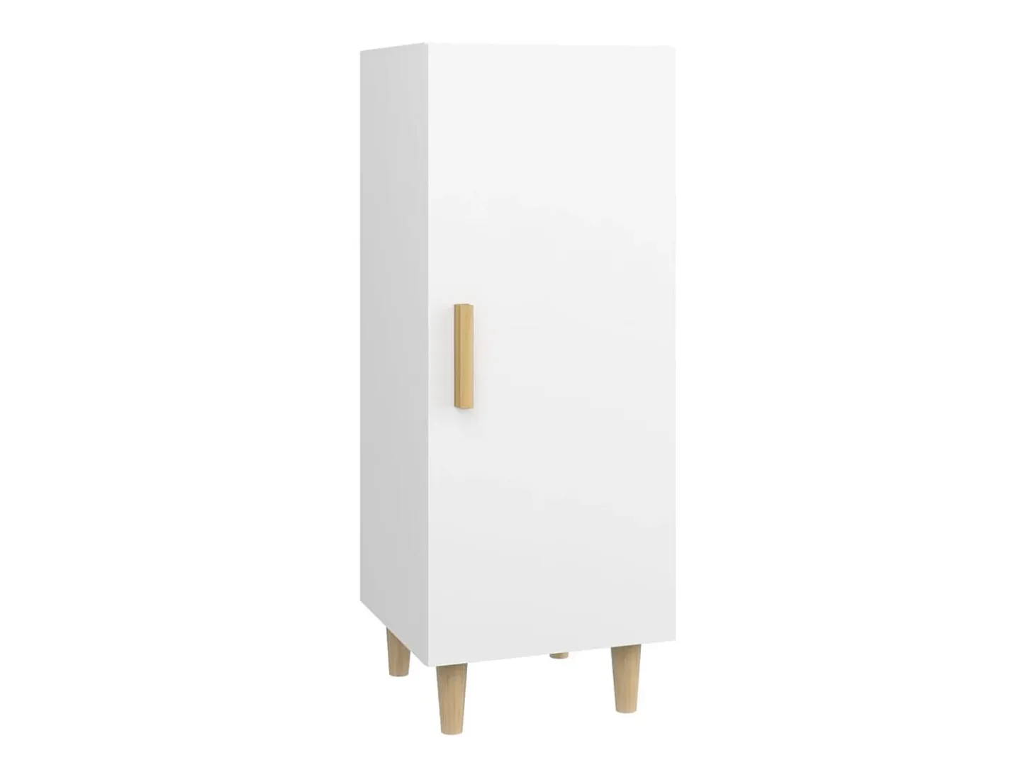 Aparador de madera contrachapada blanco 34,5x34x90 cm
