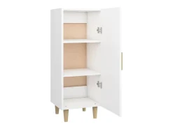 Aparador de madera contrachapada blanco 34,5x34x90 cm