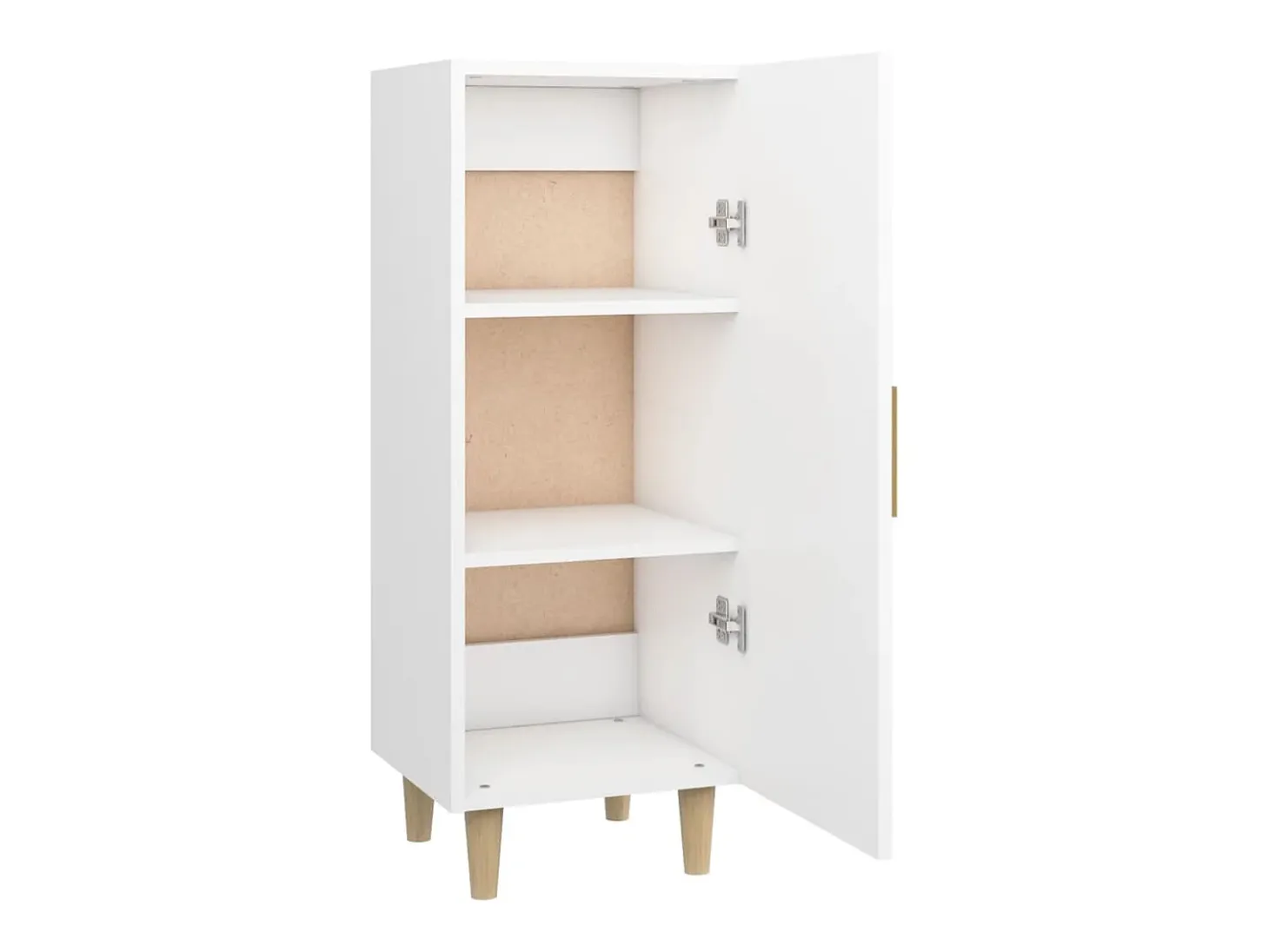 Aparador de madera contrachapada blanco 34,5x34x90 cm