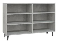Aparador de madera contrachapada gris hormigón 103,5x35x70 cm ES16008