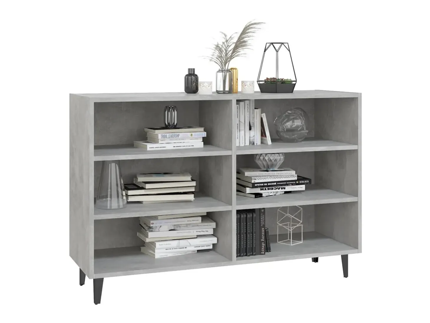 Aparador de madera contrachapada gris hormigón 103,5x35x70 cm ES16008