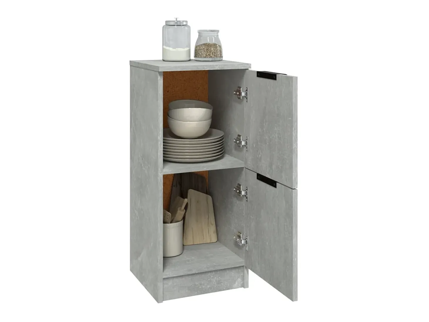 Aparador de madera contrachapada gris hormigón 30x30x70 cm ES50461