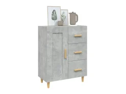 Aparador de madera contrachapada gris hormigón 69,5x34x90 cm ES33590