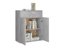 Aparador de madera contrachapada gris hormigón 60x30x75 cm ES70336
