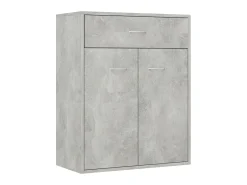 Aparador de madera contrachapada gris hormigón 60x30x75 cm ES70336